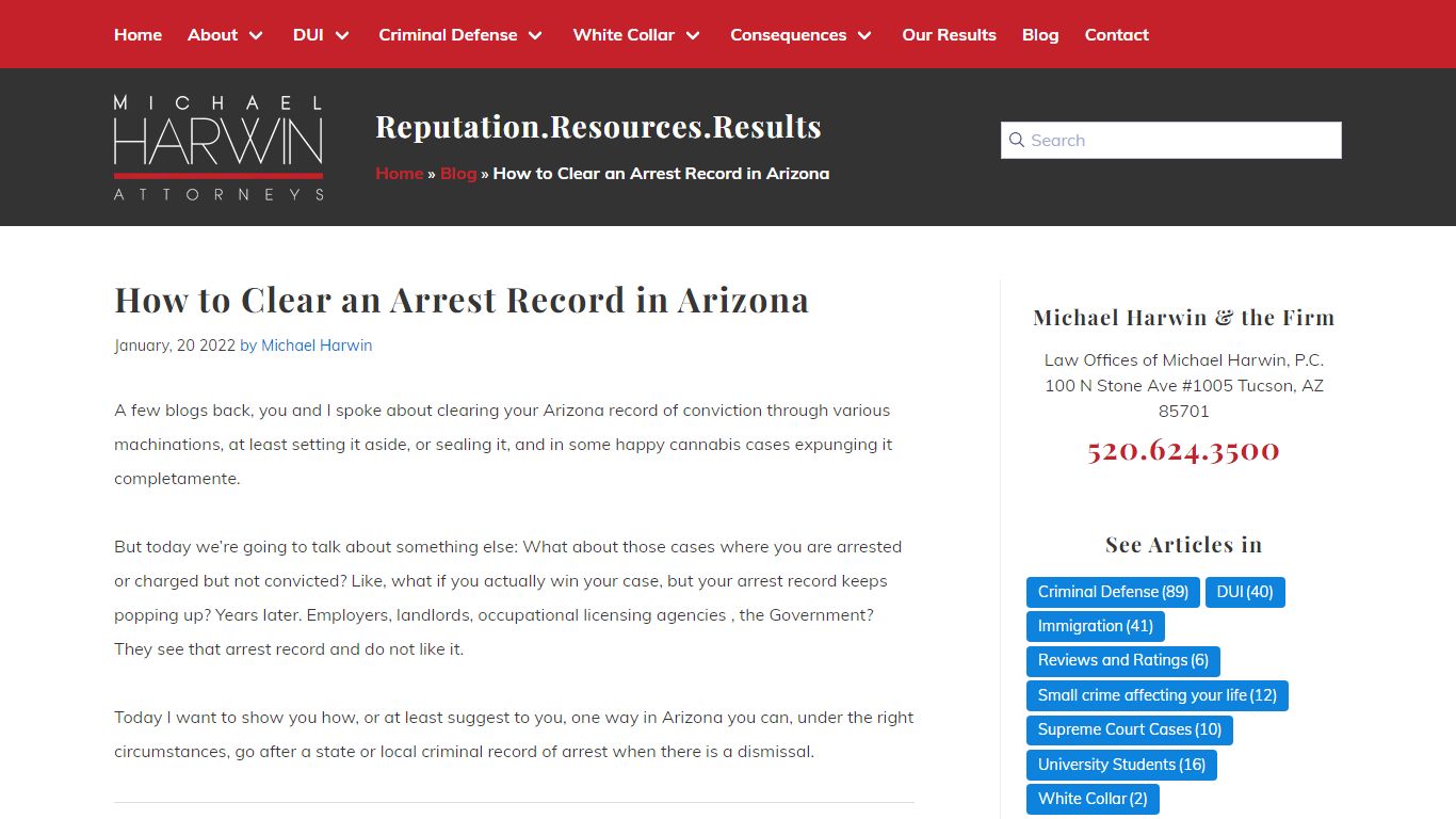 How to Clear an Arrest Record in Arizona | Best Tucson Criminal Defense ...