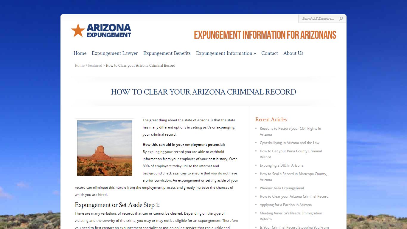 How to Clear your Arizona Criminal Record