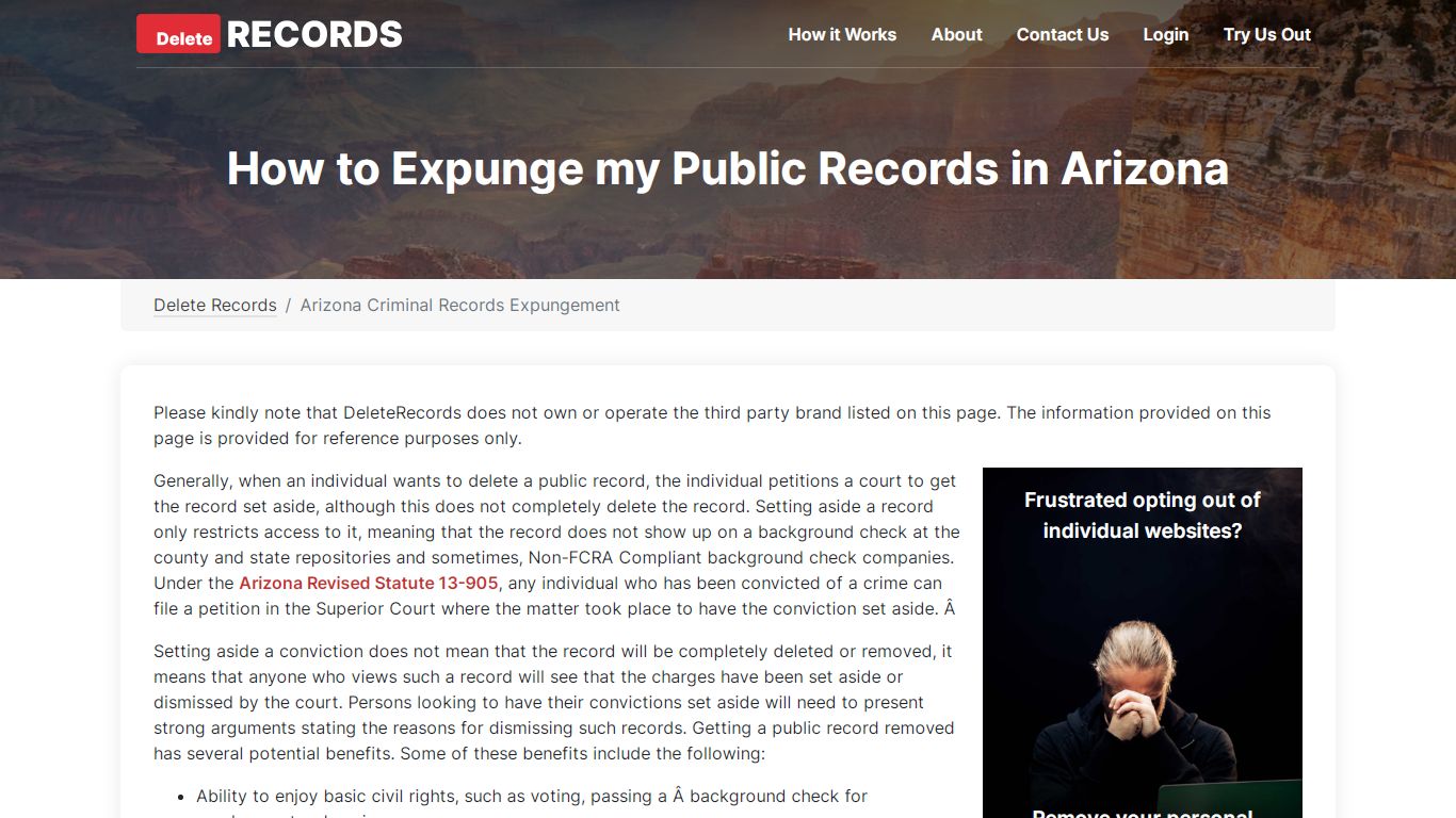 Expungement in Arizona | Delete Records